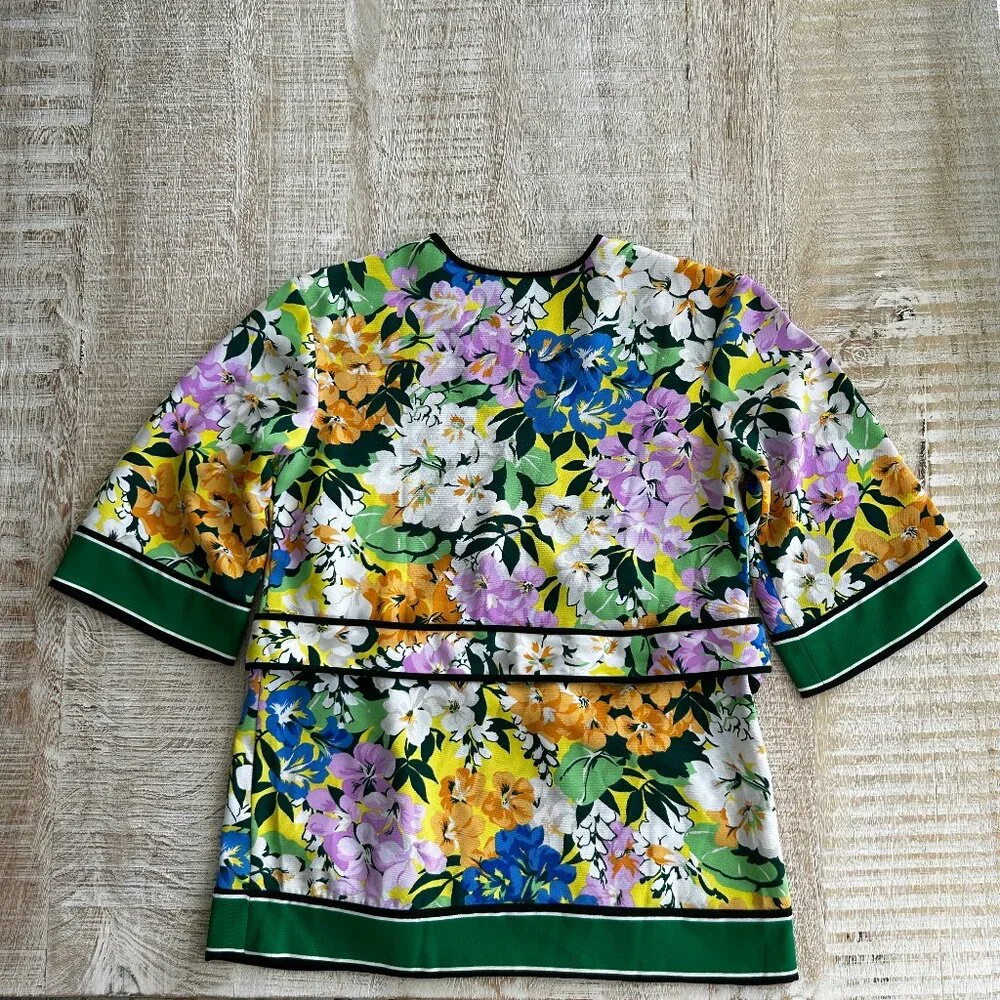 Ann Taylor Blooming Floral Spring Garden Kimono Top Wrap Blouse Shirt XS or S